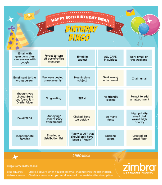 Let the Games Begin! Email Birthday Bingo! - Zimbra : Blog
