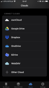 Tap Clouds → Other Cloud