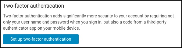 Click Set up two-factor authentication