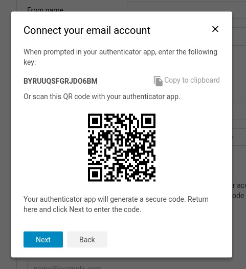 Scan code Connect your email account