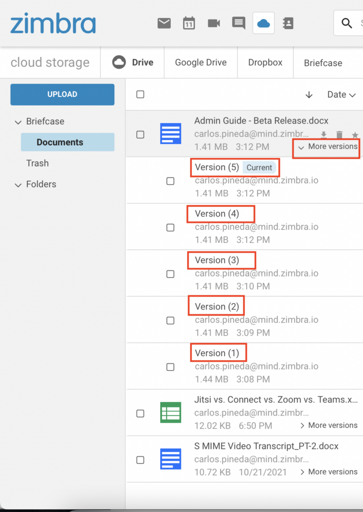 Briefcase update Zimbra Collaboration Kepler 9.0.0 Patch 27 Zimbra Blog
