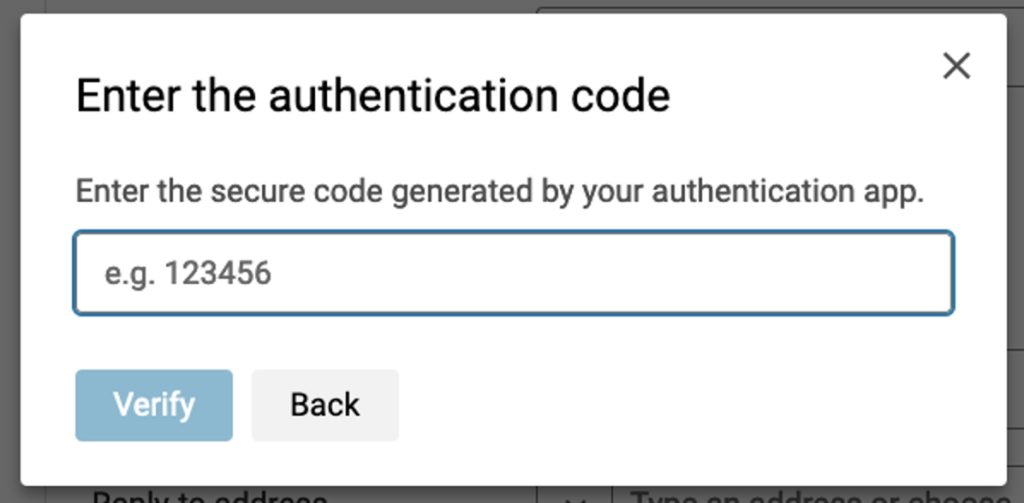 Enter Authentication Code